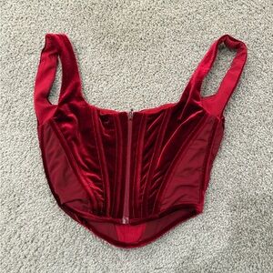 House of CB Scarlet Velvet Crop Top